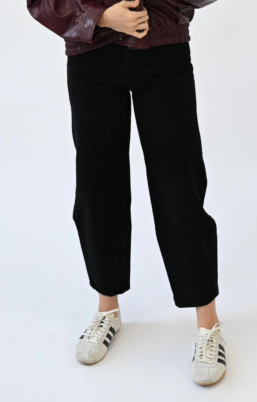 Totme High Rise Barrel Jeans in Black